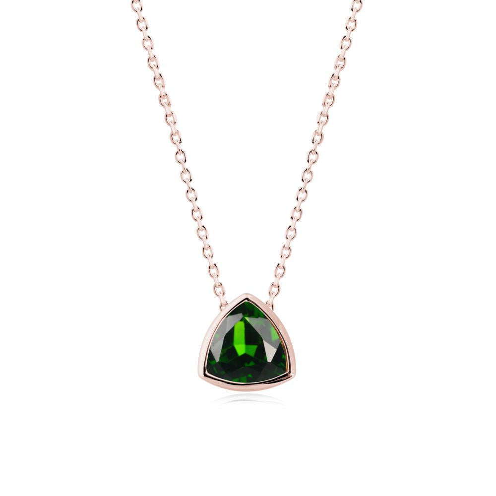 Bezel Set Trillion-Cut Diopside Necklace - LUO Jewelry #metal_18k rose gold