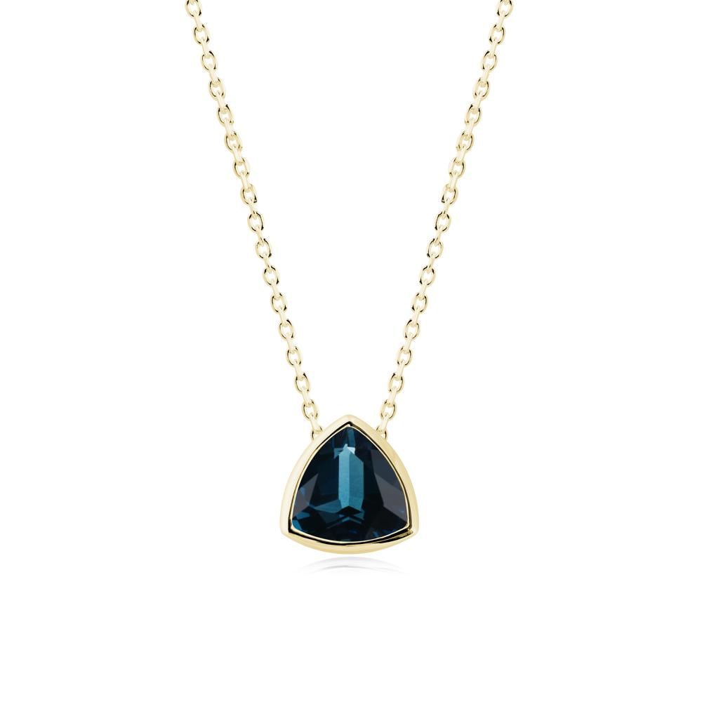 Minimalist Trillion-Cut London Blue Topaz Necklace - LUO Jewelry #metal_18k yellow gold