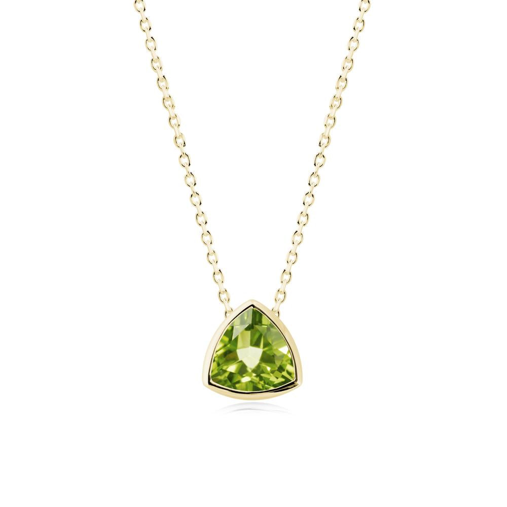 Minimalist Trillion-Cut Peridot Necklace - LUO Jewelry #metal_18k yellow gold