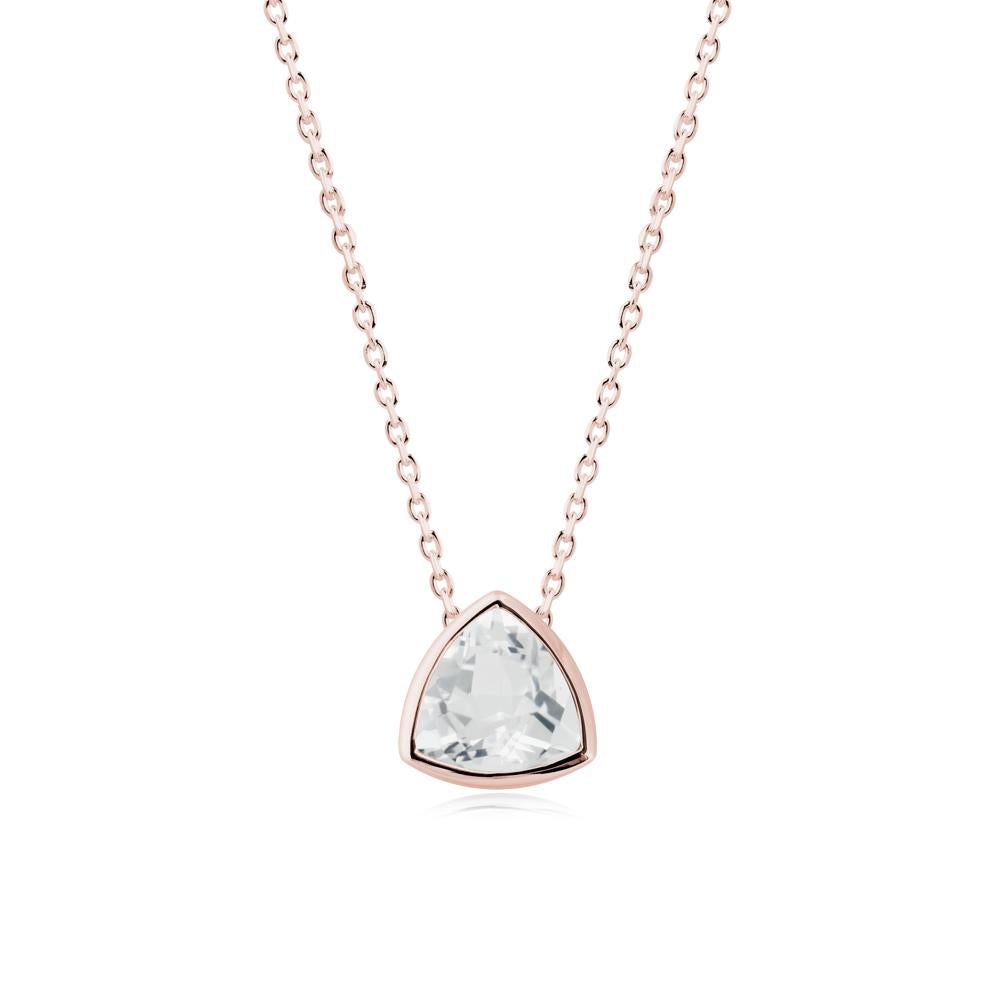 Minimalist Trillion-Cut White Topaz Necklace - LUO Jewelry #metal_18k rose gold