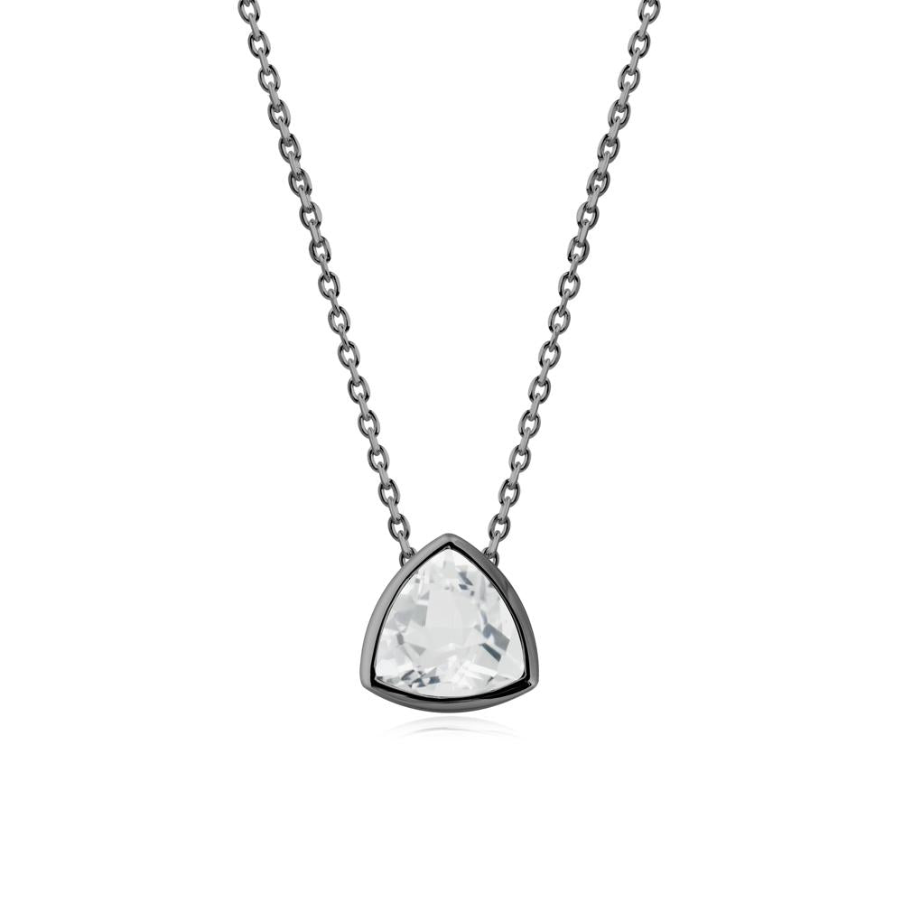 Minimalist Trillion-Cut White Topaz Necklace - LUO Jewelry #metal_black finish sterling silver