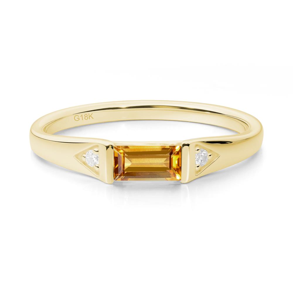 East-West Baguette Citrine Ring - LUO Jewelry #metal_18k yellow gold