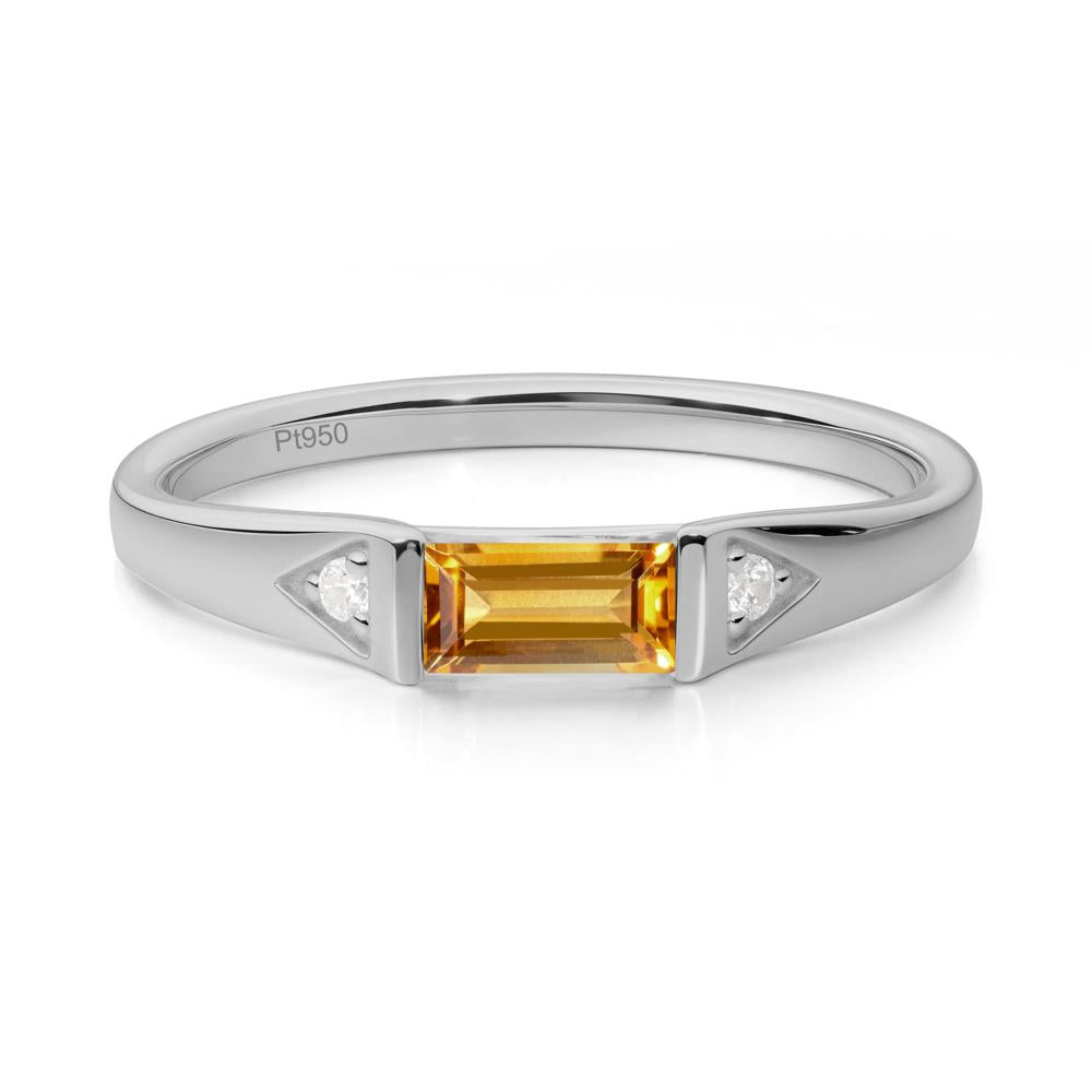 East-West Baguette Citrine Ring - LUO Jewelry #metal_platinum