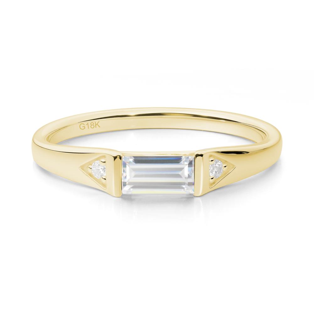 Minimalist Baguette Cubic Zirconia Ring - LUO Jewelry #metal_18k yellow gold
