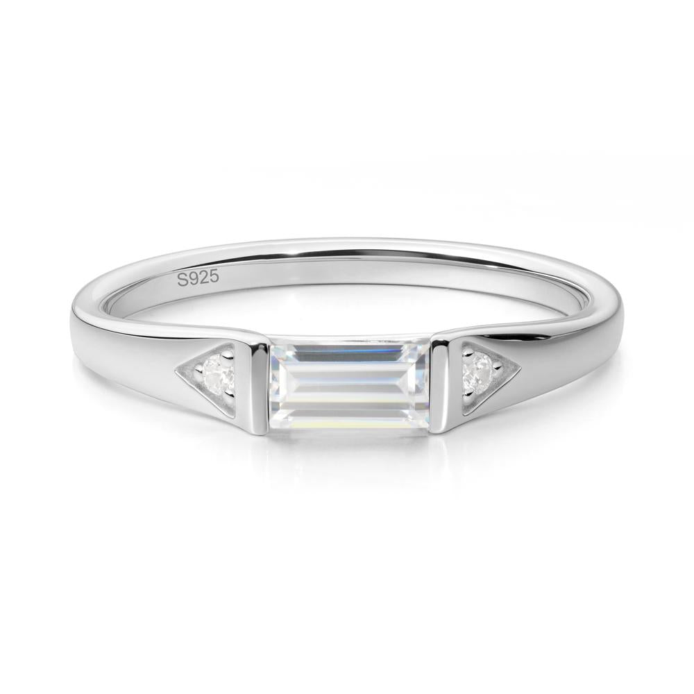 Minimalist Baguette Cubic Zirconia Ring - LUO Jewelry #metal_sterling silver