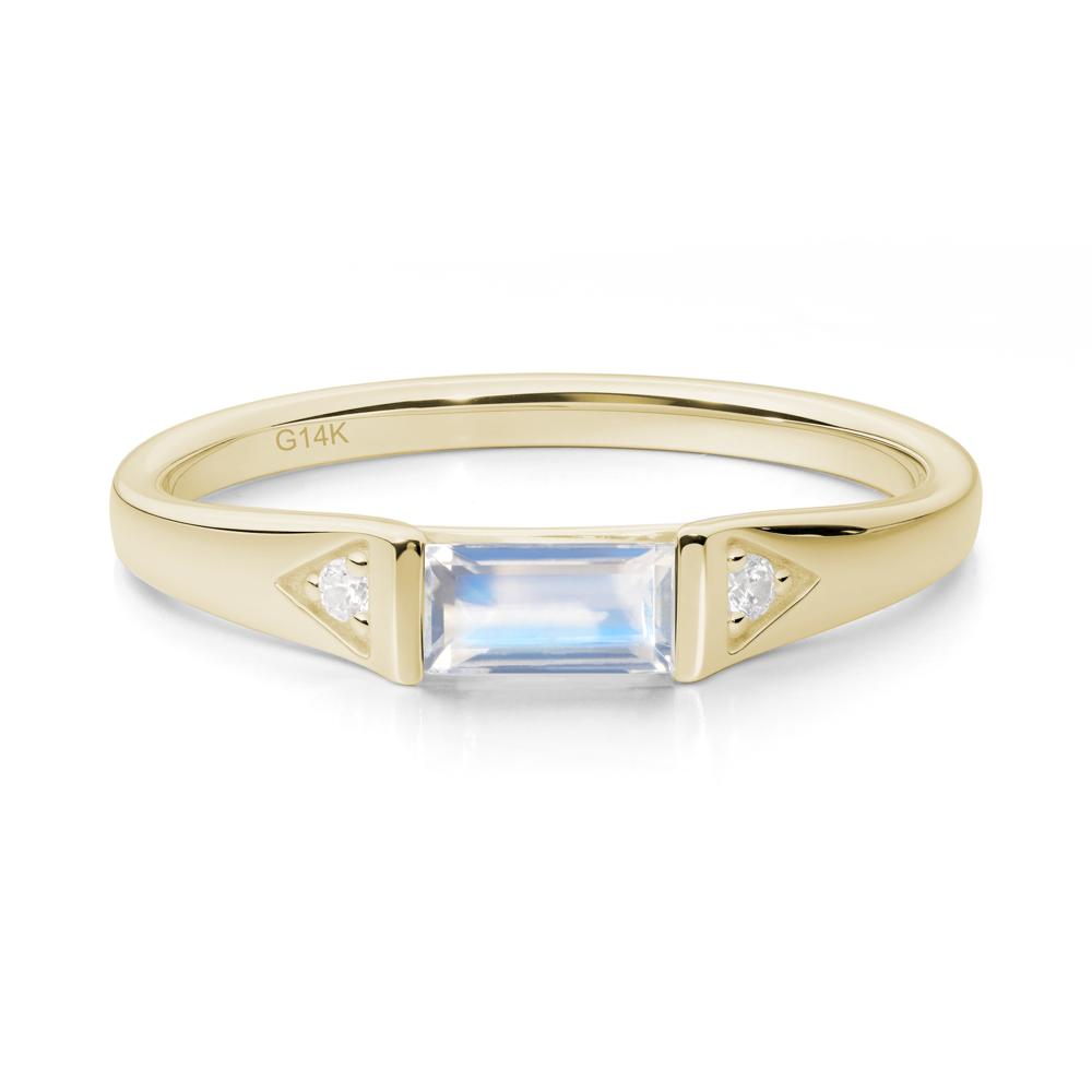 Minimalist Baguette Moonstone Ring - LUO Jewelry #metal_14k yellow gold
