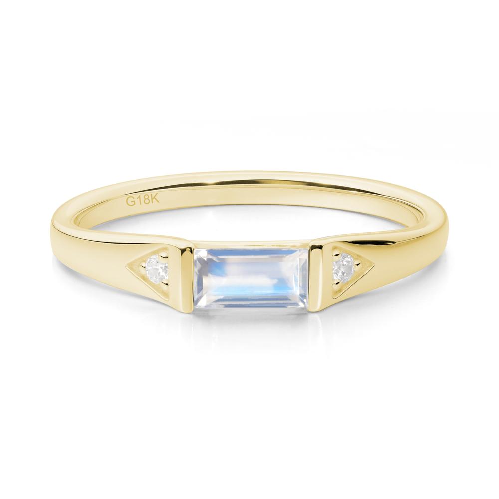 Minimalist Baguette Moonstone Ring - LUO Jewelry #metal_18k yellow gold