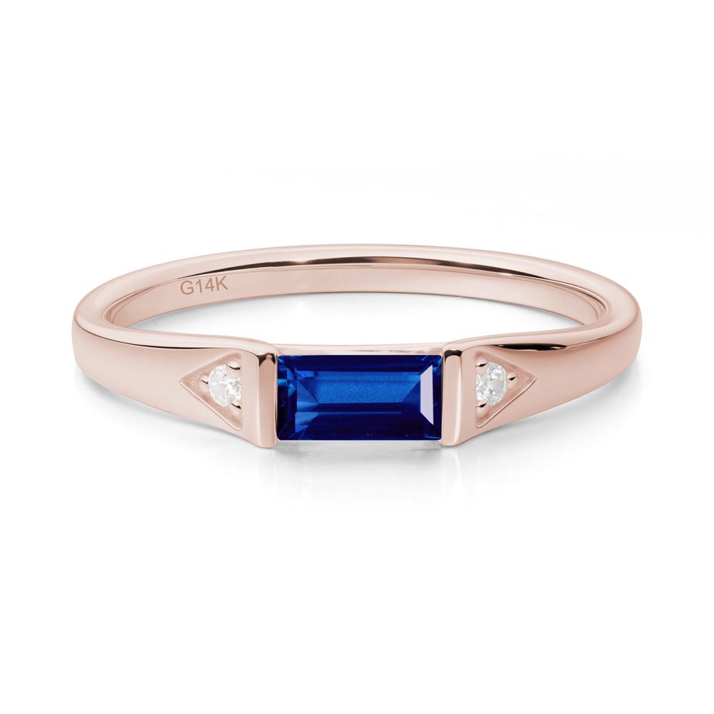 Baguette Sapphire Promise Ring - LUO Jewelry #metal_14k rose gold