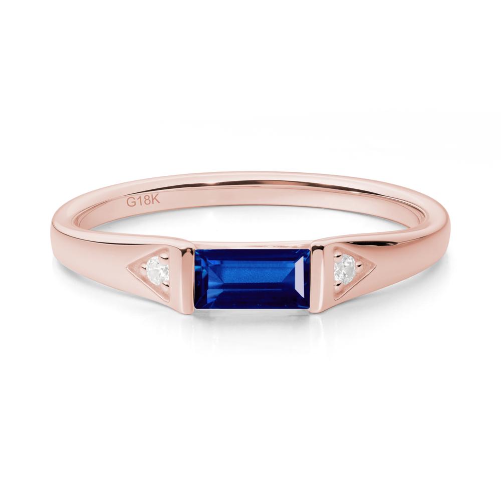 Baguette Sapphire Promise Ring - LUO Jewelry #metal_18k rose gold