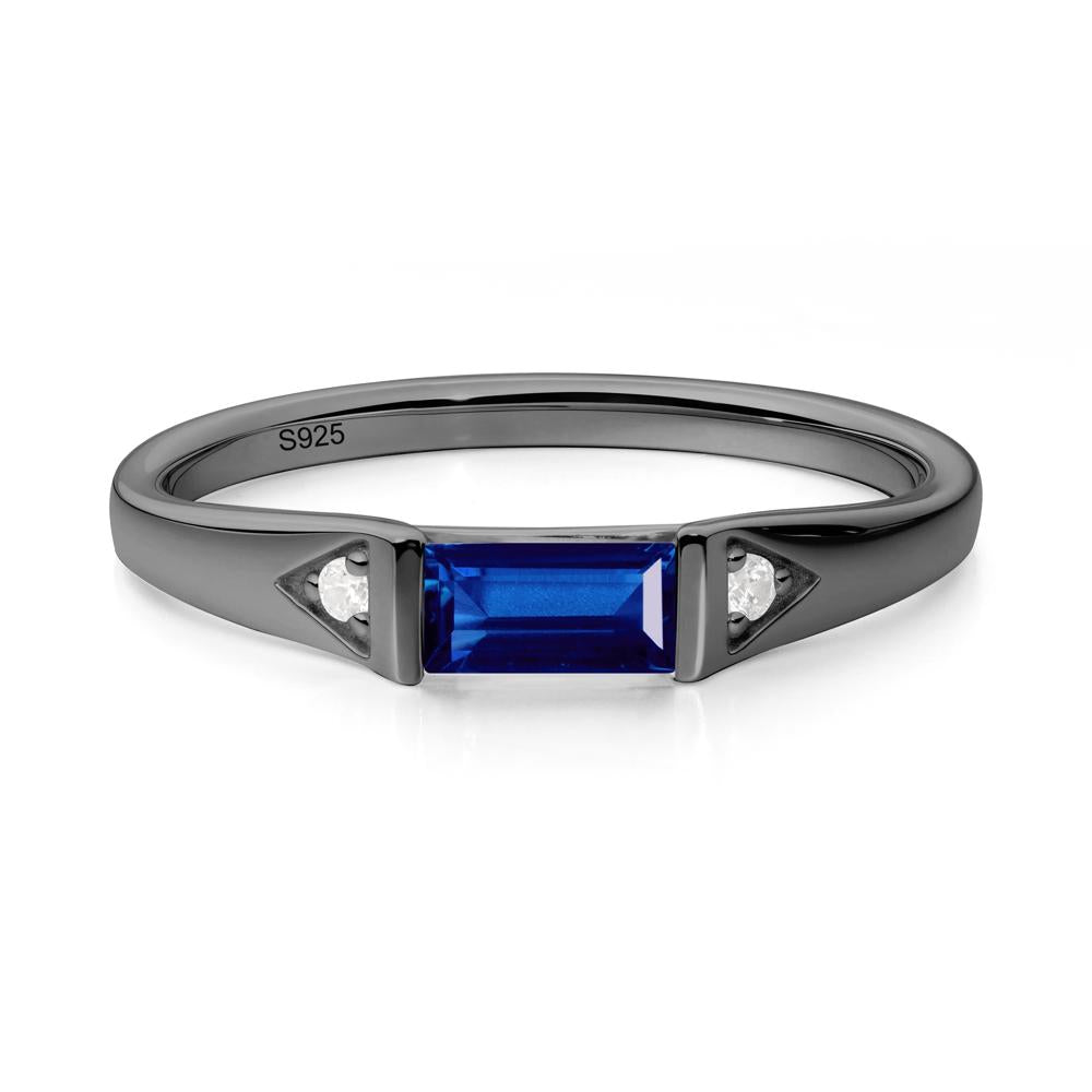 Baguette Sapphire Promise Ring - LUO Jewelry #metal_black finish sterling silver