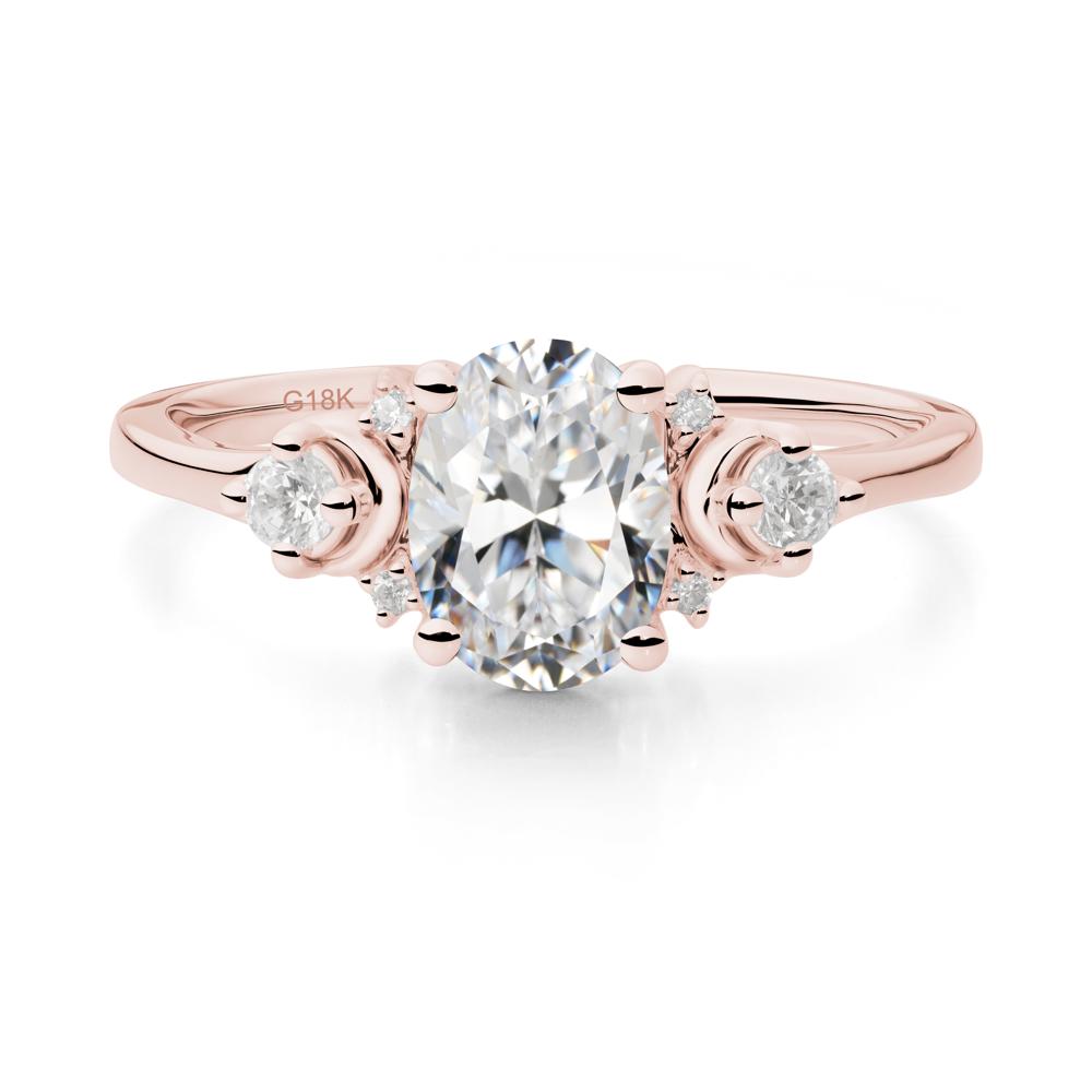 Crescent Moon Inspired Cubic Zirconia Ring - LUO Jewelry #metal_18k rose gold