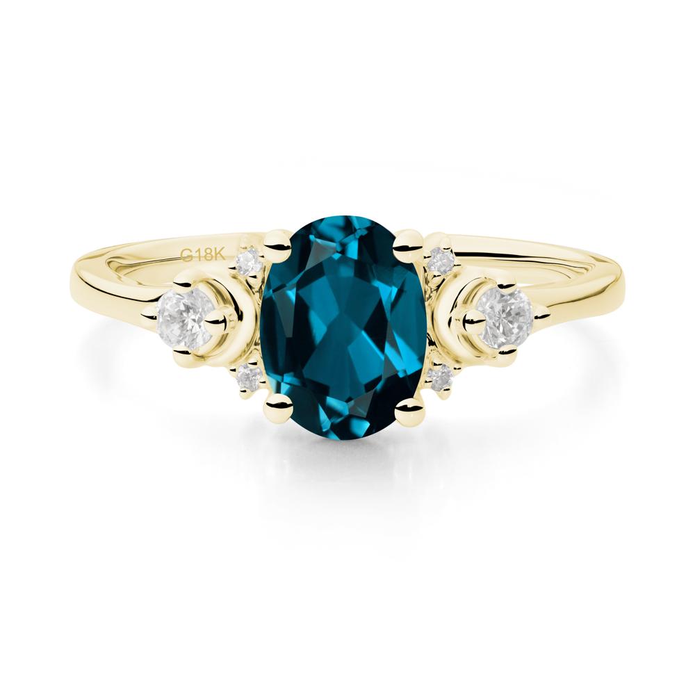 Crescent Moon Inspired London Blue Topaz Ring - LUO Jewelry #metal_18k yellow gold