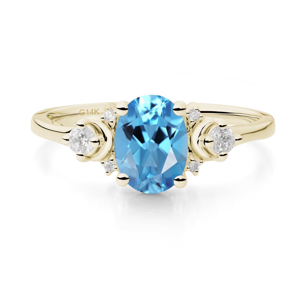 Celestial Oval Swiss Blue Topaz Ring - LUO Jewelry #metal_14k yellow gold