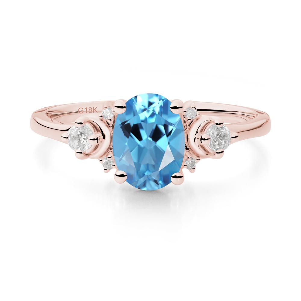 Celestial Oval Swiss Blue Topaz Ring - LUO Jewelry #metal_18k rose gold