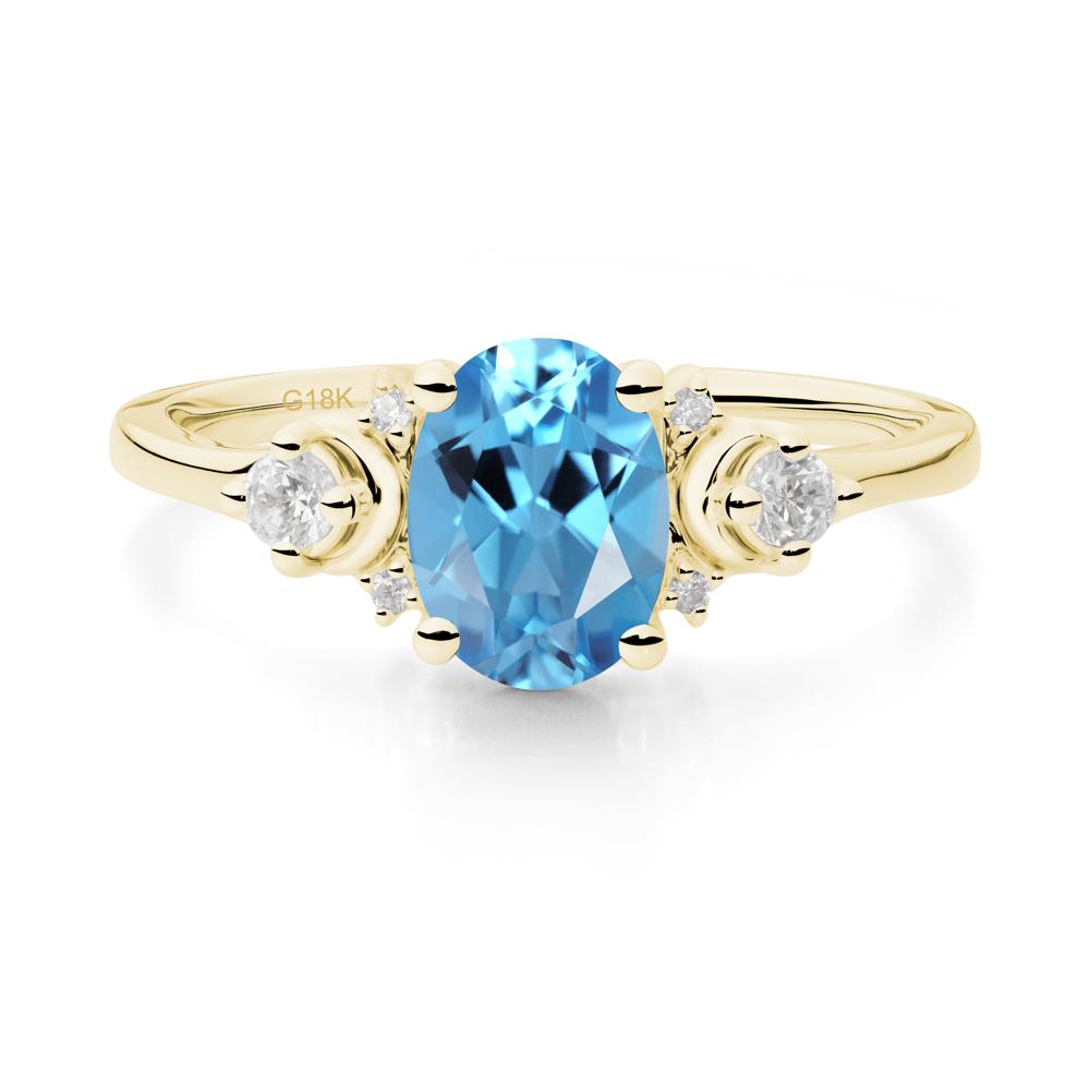 Celestial Oval Swiss Blue Topaz Ring - LUO Jewelry #metal_18k yellow gold