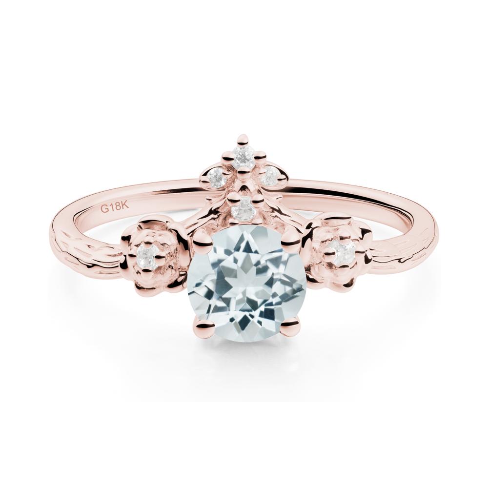 Floral Inspired Aquamarine Statement Ring - LUO Jewelry #metal_18k rose gold