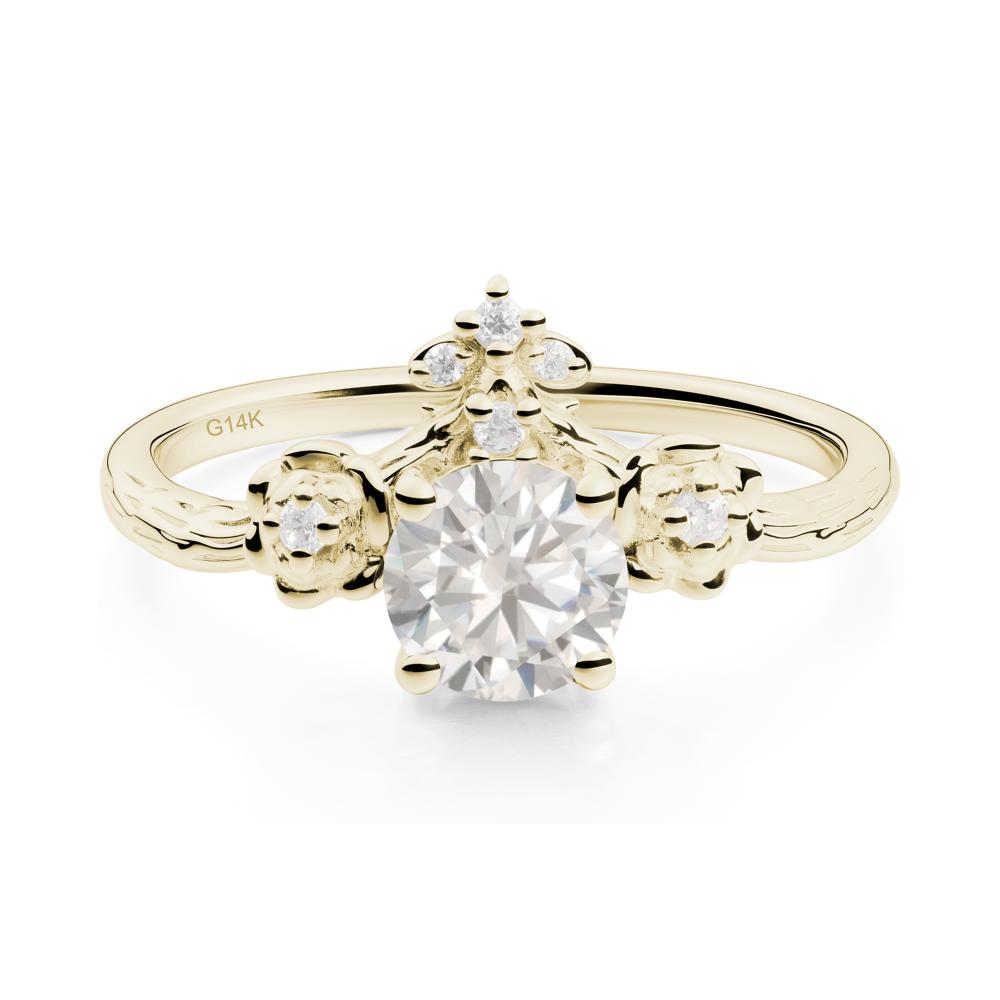 Floral Inspired Cubic Zirconia Statement Ring - LUO Jewelry #metal_14k yellow gold