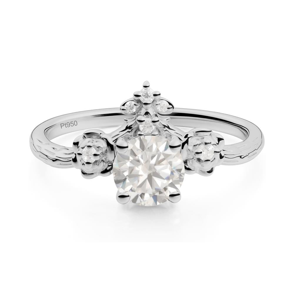 Floral Inspired Cubic Zirconia Statement Ring - LUO Jewelry #metal_platinum