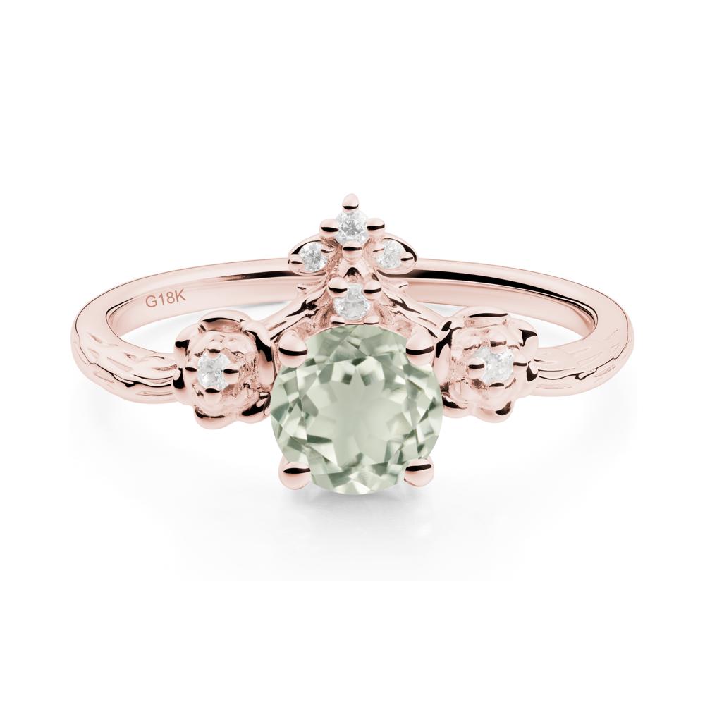 Floral Inspired Green Amethyst Statement Ring - LUO Jewelry #metal_18k rose gold
