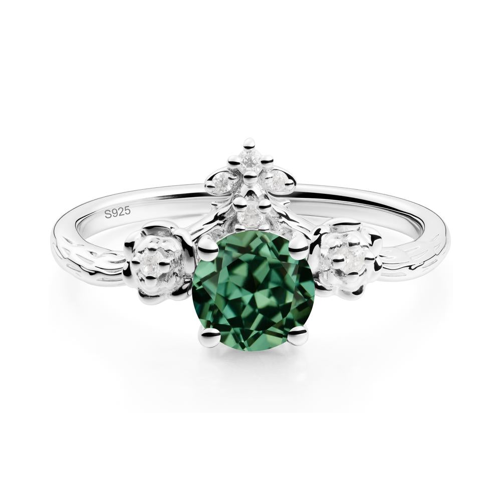 Floral Inspired Green Sapphire Statement Ring - LUO Jewelry #metal_sterling silver