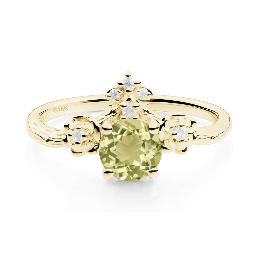 Floral Inspired Lemon Quartz Statement Ring - LUO Jewelry #metal_18k yellow gold