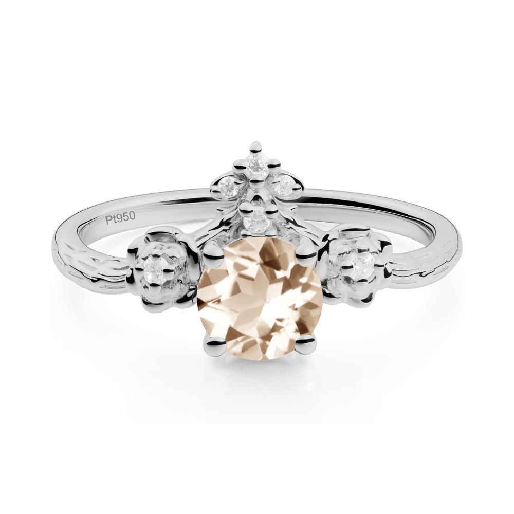 Floral Inspired Morganite Statement Ring - LUO Jewelry #metal_platinum