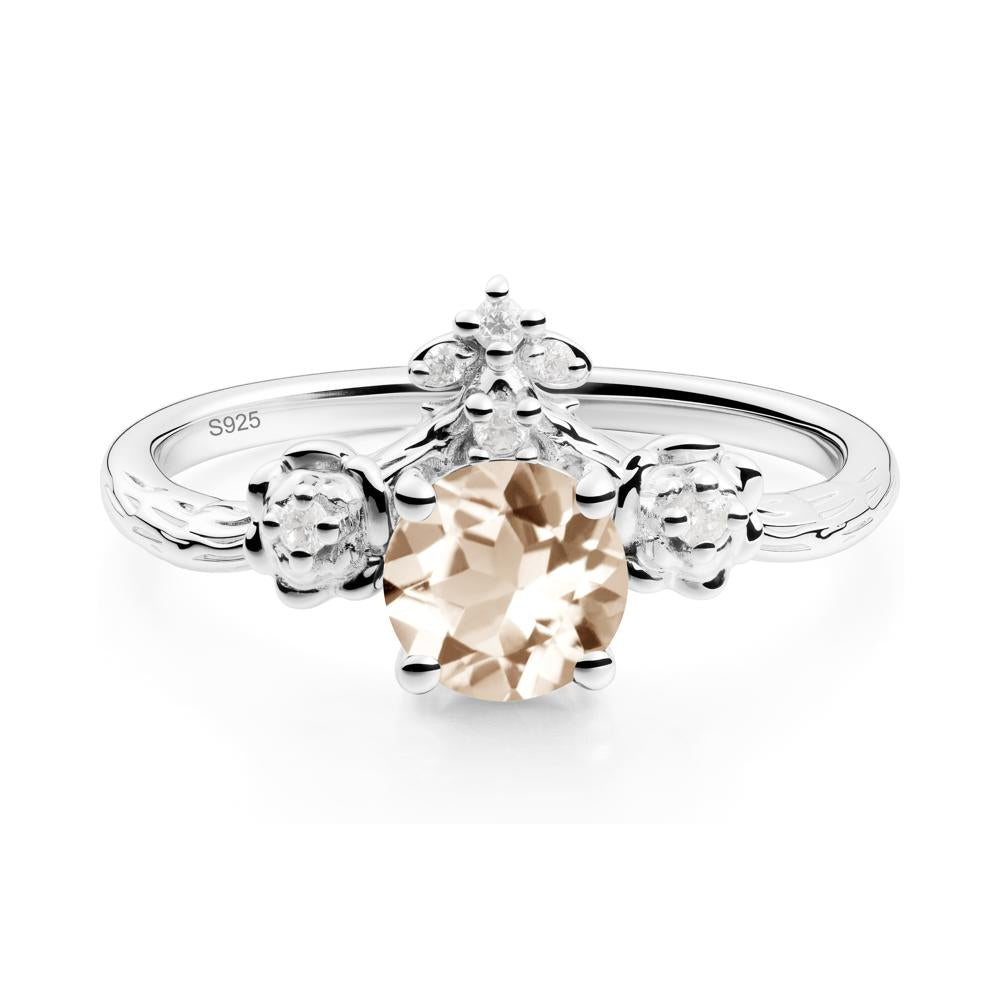 Floral Inspired Morganite Statement Ring - LUO Jewelry #metal_sterling silver