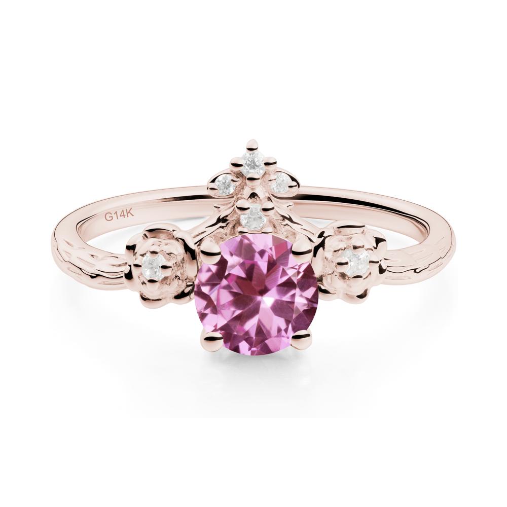 Floral Inspired Pink Sapphire Statement Ring - LUO Jewelry #metal_14k rose gold