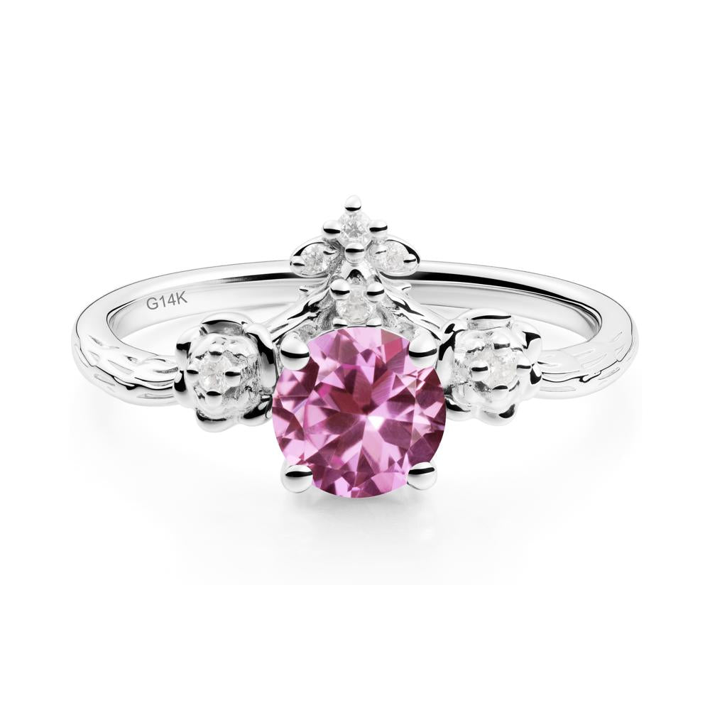Floral Inspired Pink Sapphire Statement Ring - LUO Jewelry #metal_14k white gold