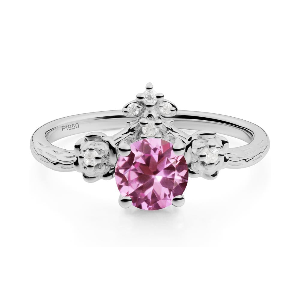 Floral Inspired Pink Sapphire Statement Ring - LUO Jewelry #metal_platinum