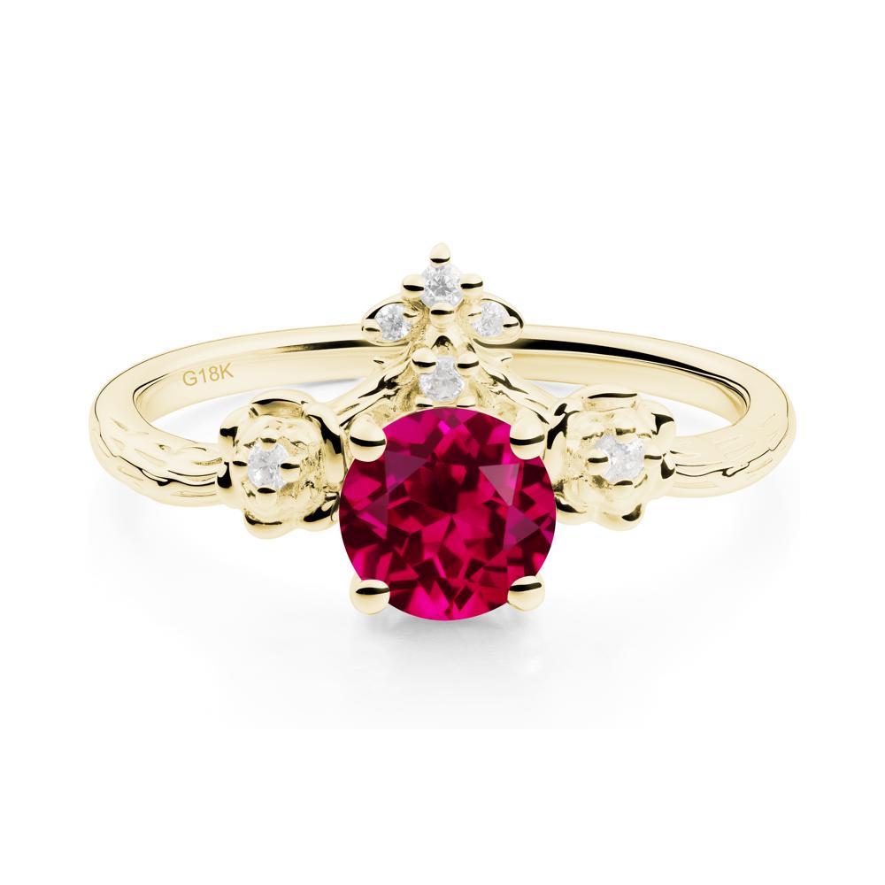 Floral Inspired Ruby Statement Ring - LUO Jewelry #metal_18k yellow gold