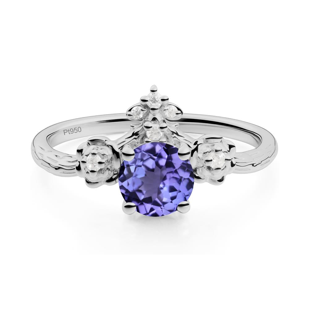 Floral Inspired Tanzanite Statement Ring - LUO Jewelry #metal_platinum
