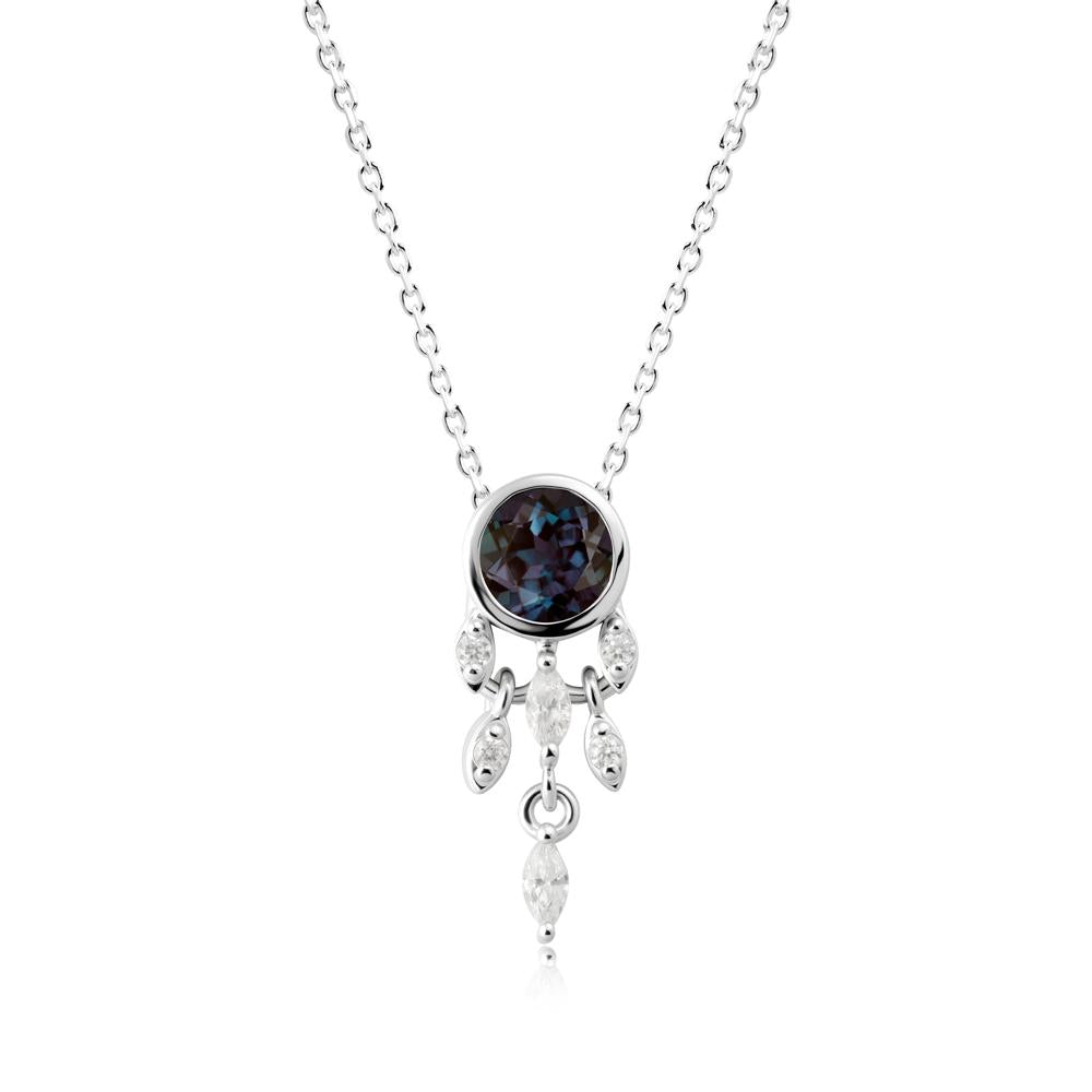 Dreamcatcher Inspired Alexandrite Necklace - LUO Jewelry #metal_14k white gold