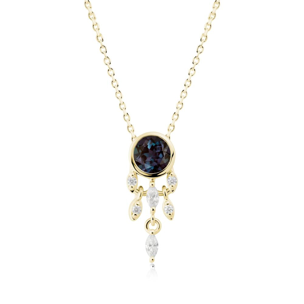 Dreamcatcher Inspired Alexandrite Necklace - LUO Jewelry #metal_18k yellow gold