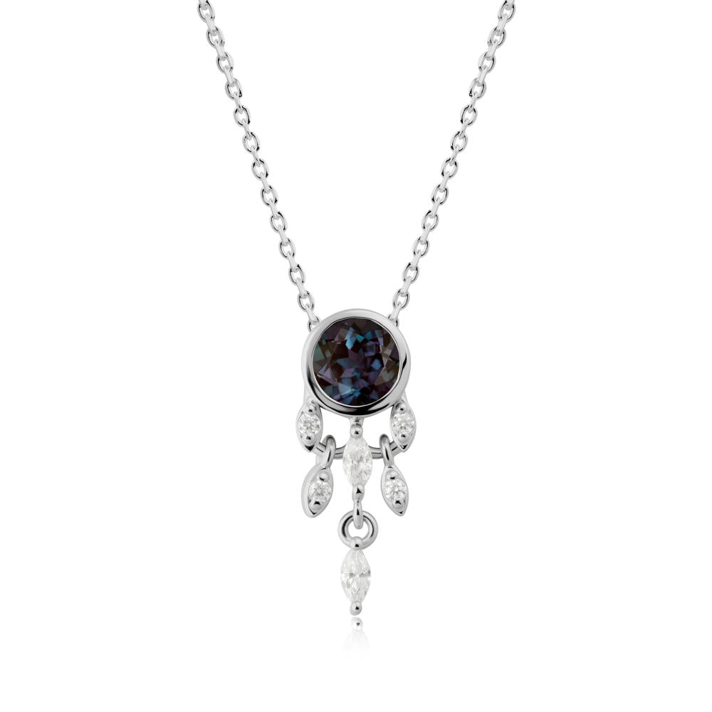 Dreamcatcher Inspired Alexandrite Necklace - LUO Jewelry #metal_platinum