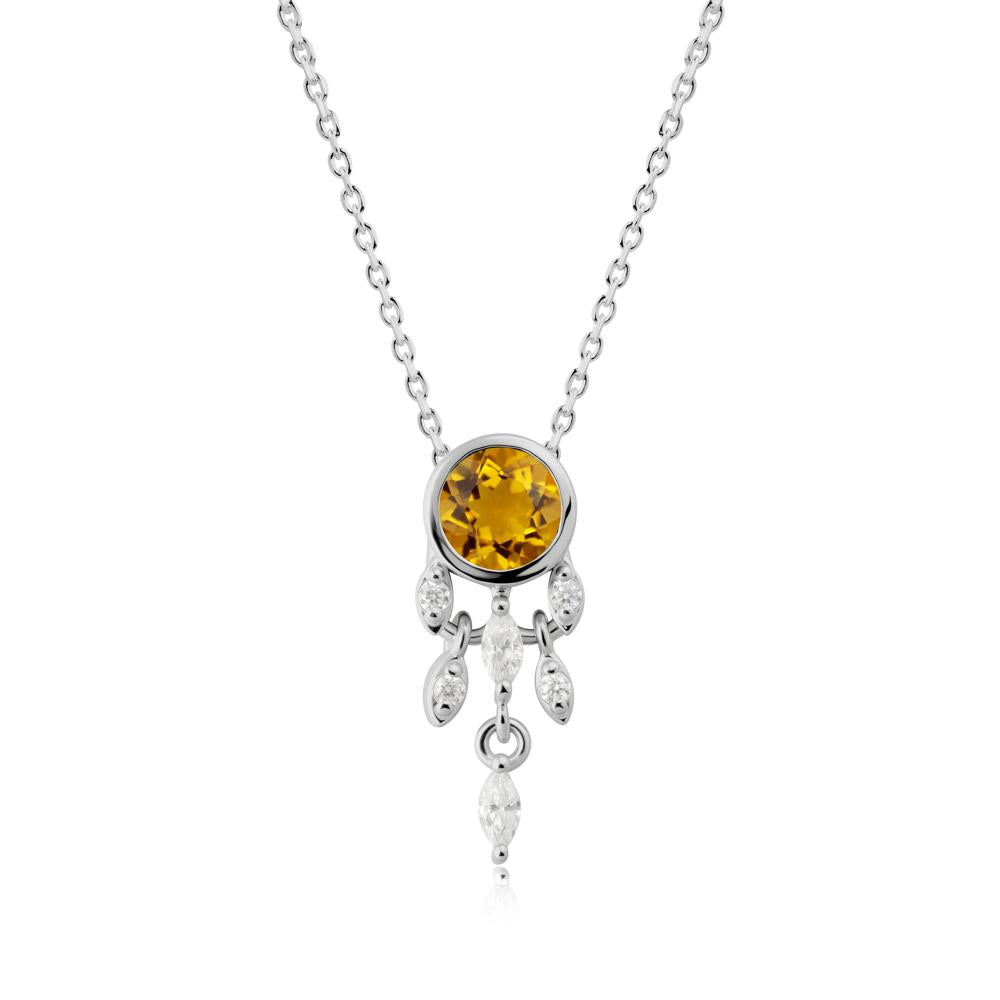Dreamcatcher Inspired Citrine Necklace - LUO Jewelry #metal_platinum
