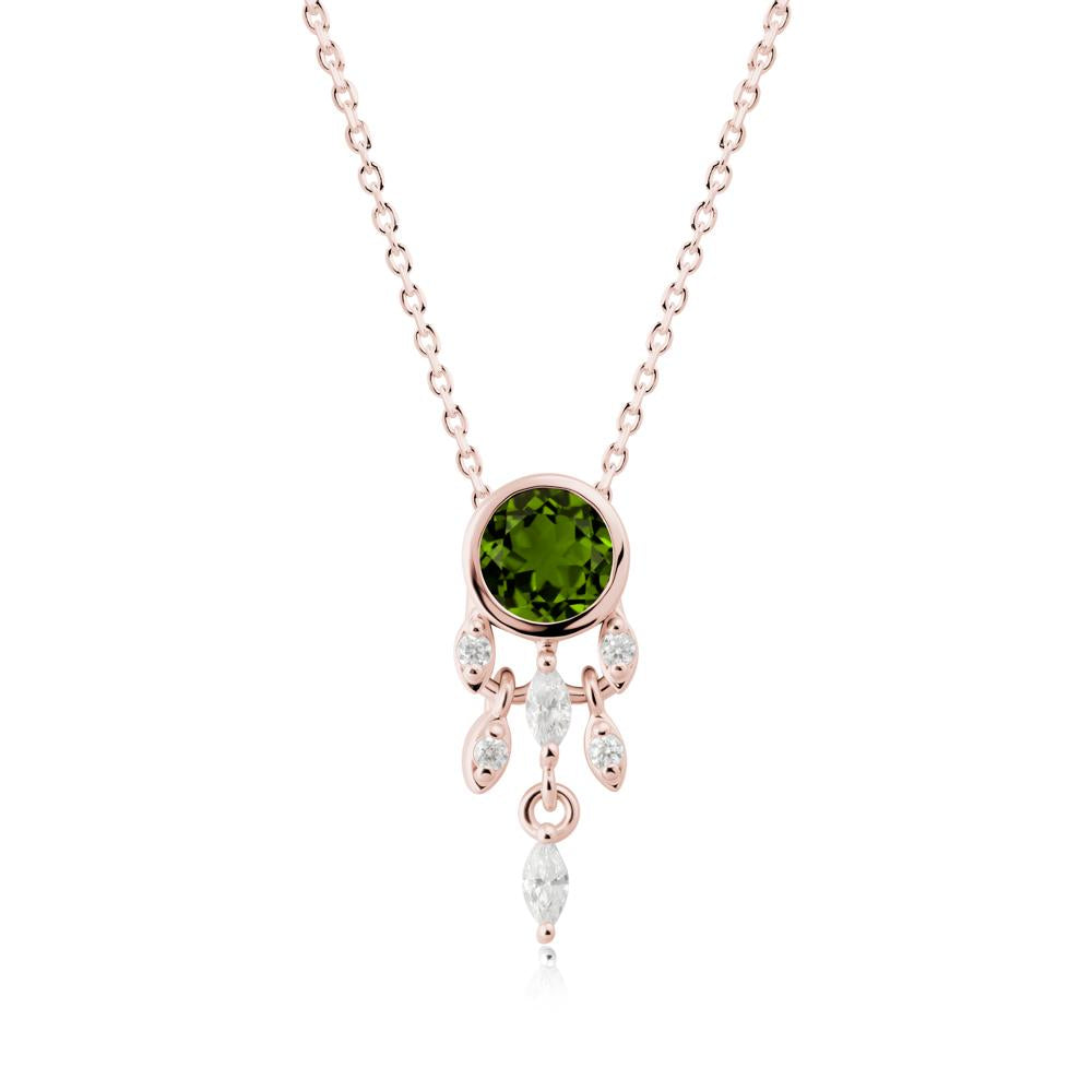 Dreamcatcher Inspired Diopside Necklace - LUO Jewelry #metal_18k rose gold
