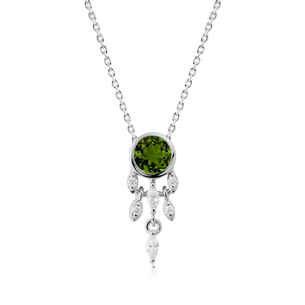 Dreamcatcher Inspired Diopside Necklace - LUO Jewelry #metal_platinum