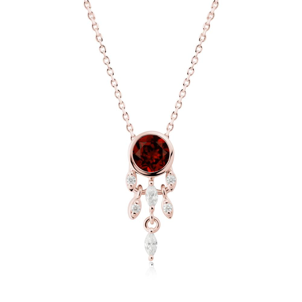 Dreamcatcher Inspired Garnet Necklace - LUO Jewelry #metal_18k rose gold