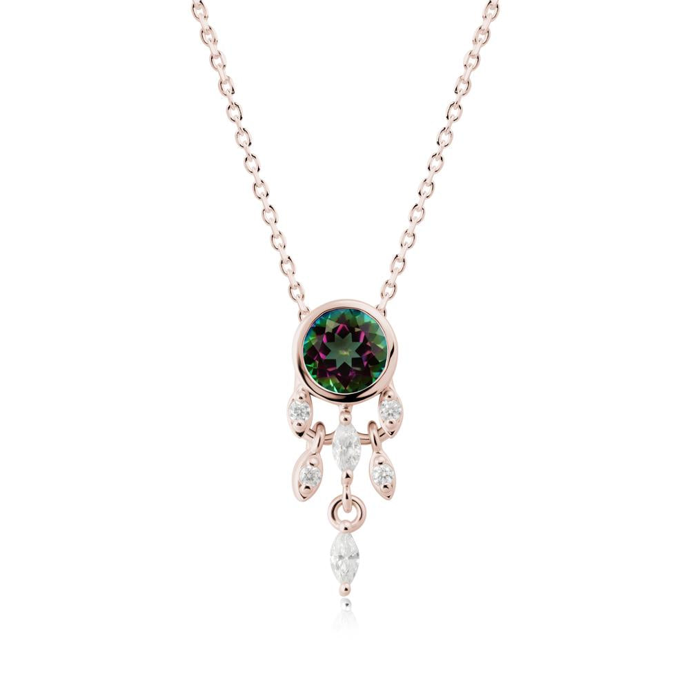Dreamcatcher Inspired Mystic Topaz Necklace - LUO Jewelry #metal_14k rose gold
