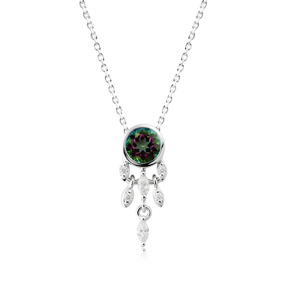 Dreamcatcher Inspired Mystic Topaz Necklace - LUO Jewelry #metal_14k white gold