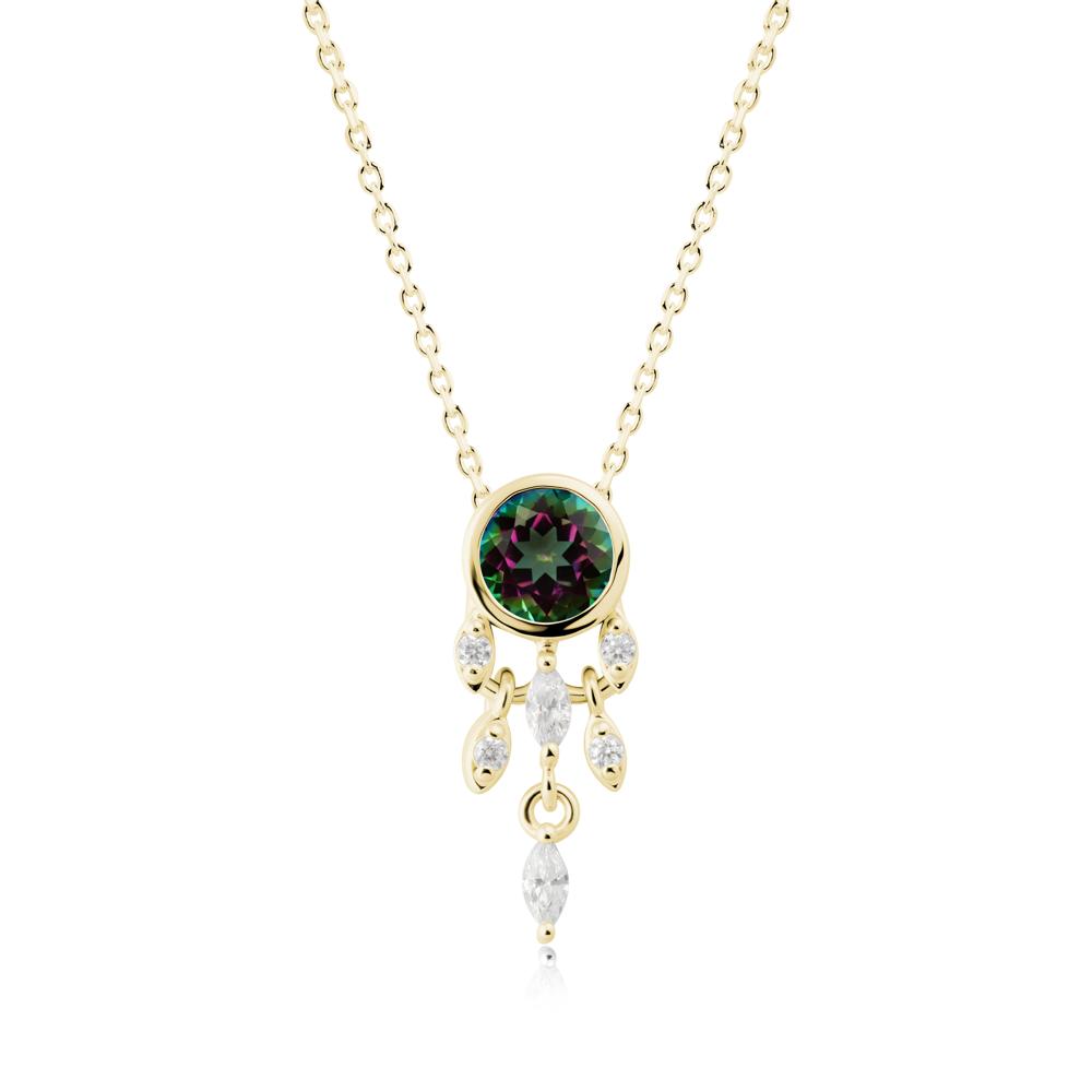 Dreamcatcher Inspired Mystic Topaz Necklace - LUO Jewelry #metal_18k yellow gold