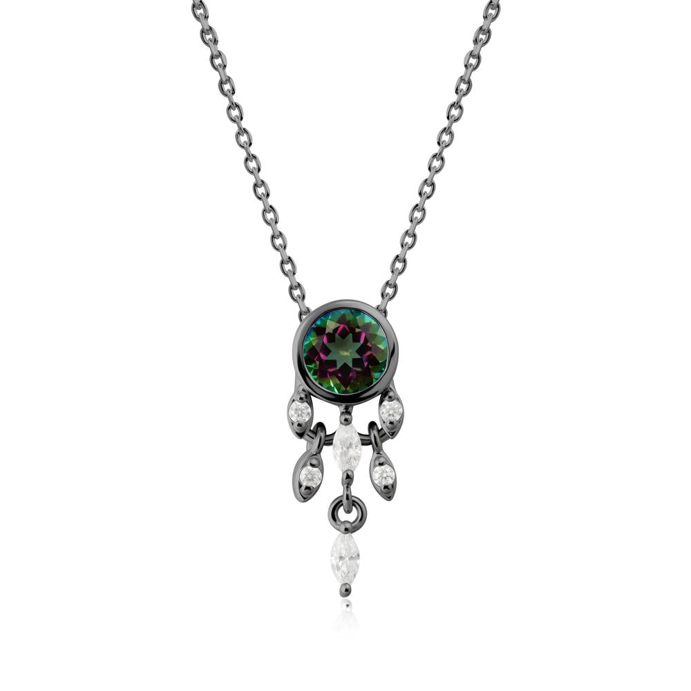 Dreamcatcher Inspired Mystic Topaz Necklace - LUO Jewelry #metal_black finish sterling silver
