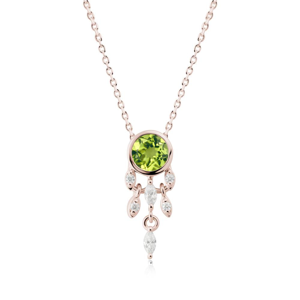 Dreamcatcher Inspired Peridot Necklace - LUO Jewelry #metal_14k rose gold