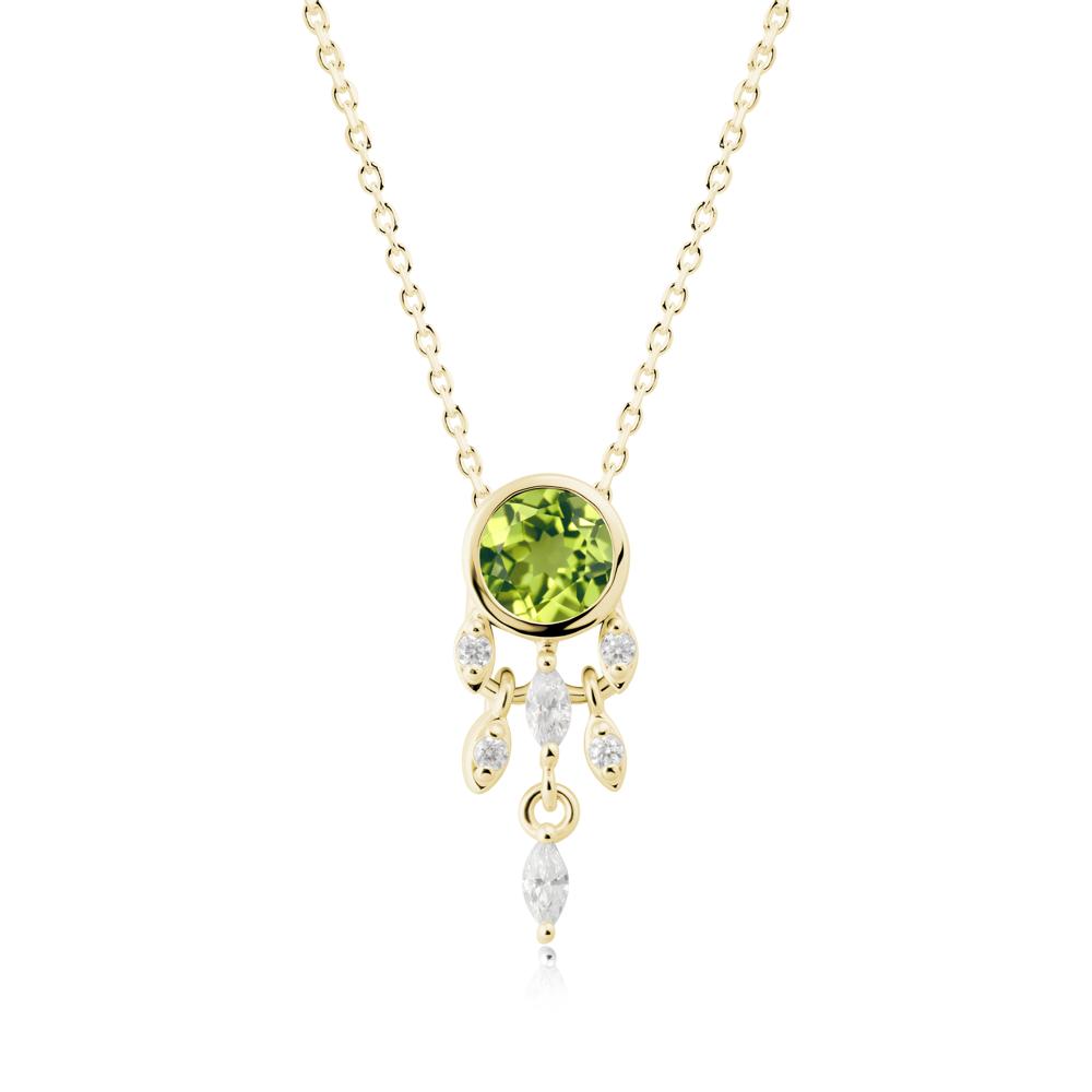 Dreamcatcher Inspired Peridot Necklace - LUO Jewelry #metal_18k yellow gold