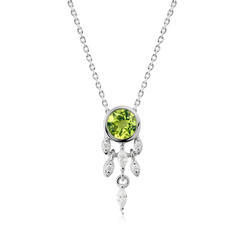 Dreamcatcher Inspired Peridot Necklace - LUO Jewelry #metal_platinum