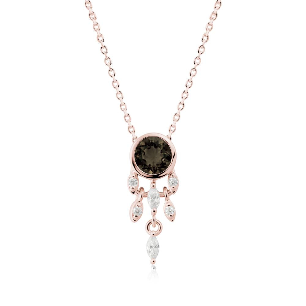 Dreamcatcher Inspired Smoky Quartz Necklace - LUO Jewelry #metal_18k rose gold