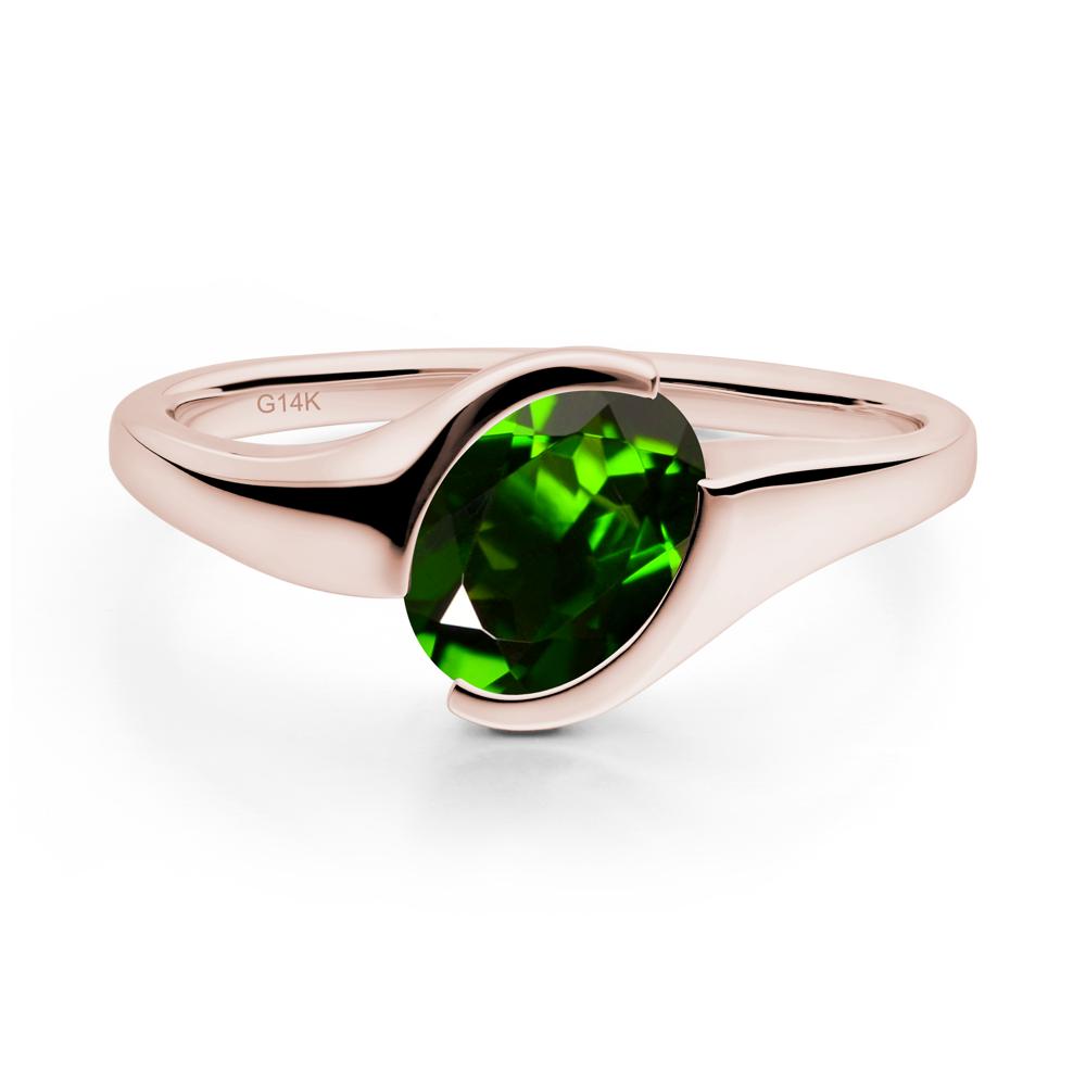 Oval Diopside Tension Ring - LUO Jewelry #metal_14k rose gold