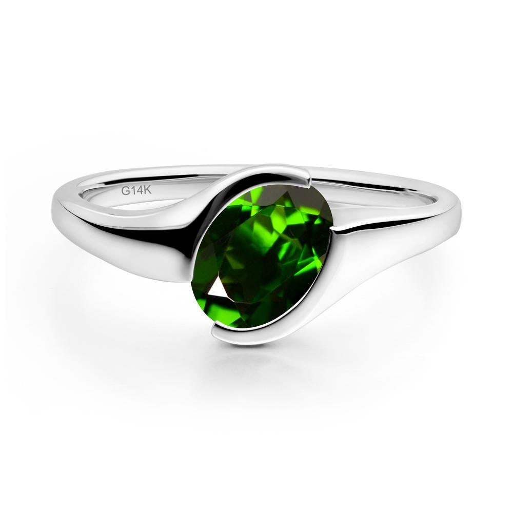 Oval Diopside Tension Ring - LUO Jewelry #metal_14k white gold