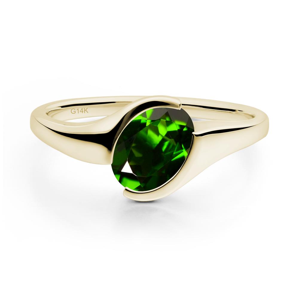Oval Diopside Tension Ring - LUO Jewelry #metal_14k yellow gold